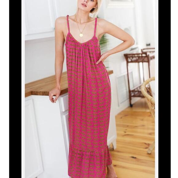 Emerson Fry India Sundress In Pink Yarrow Cheetah Size Medium / Large - Picture 3 of 13